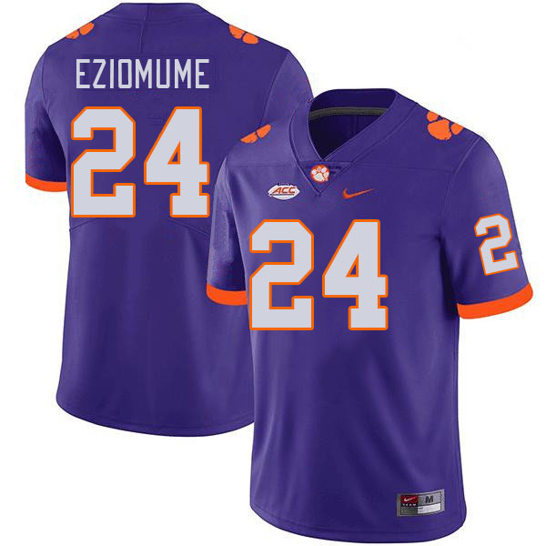 Men #24 David Eziomume Clemson Tigers College Football Jerseys Stitched-Purple